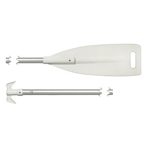 Paddles with white ABS blade and nylon boat hook handle